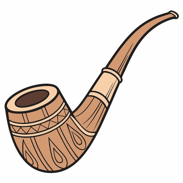 Pipa de madera aislado sobre fondo blanco.