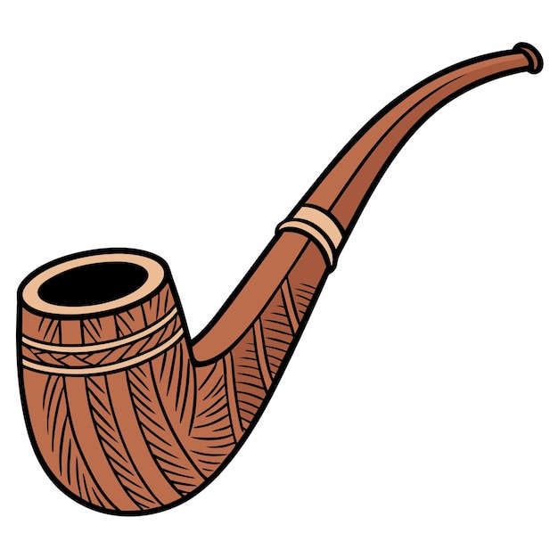 Pipa de madera aislado sobre fondo blanco.
