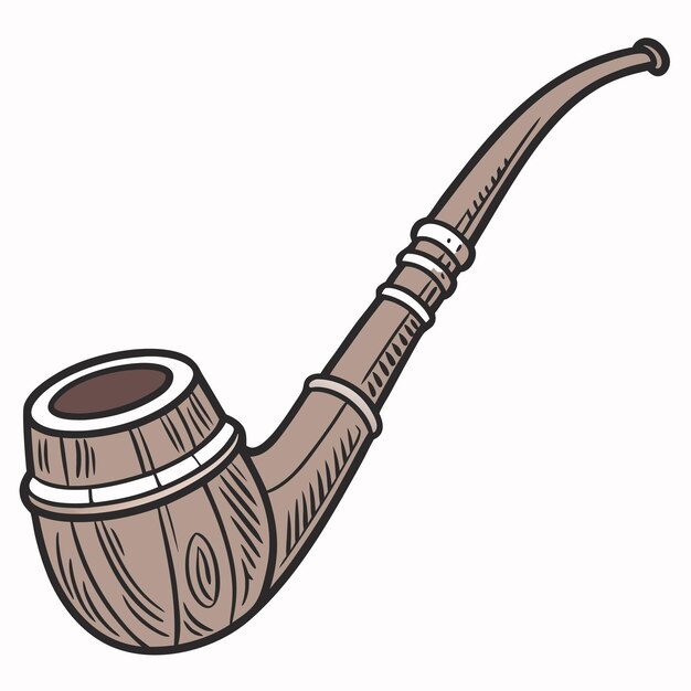 Pipa de madera aislado sobre fondo blanco.