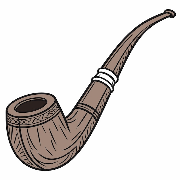 Pipa de madera aislado sobre fondo blanco.
