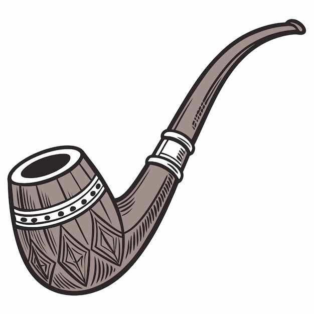 Pipa de madera aislado sobre fondo blanco.