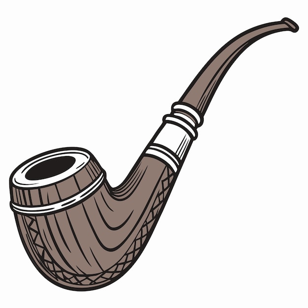 Pipa de madera aislado sobre fondo blanco.