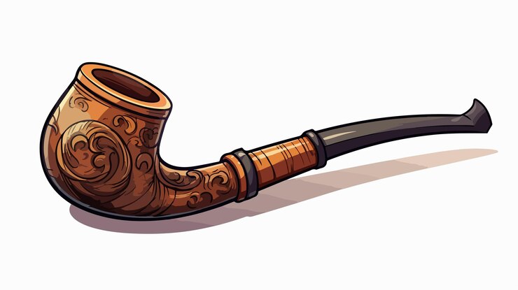 Vector pipa de tabaco divertida y linda para equipos de humo