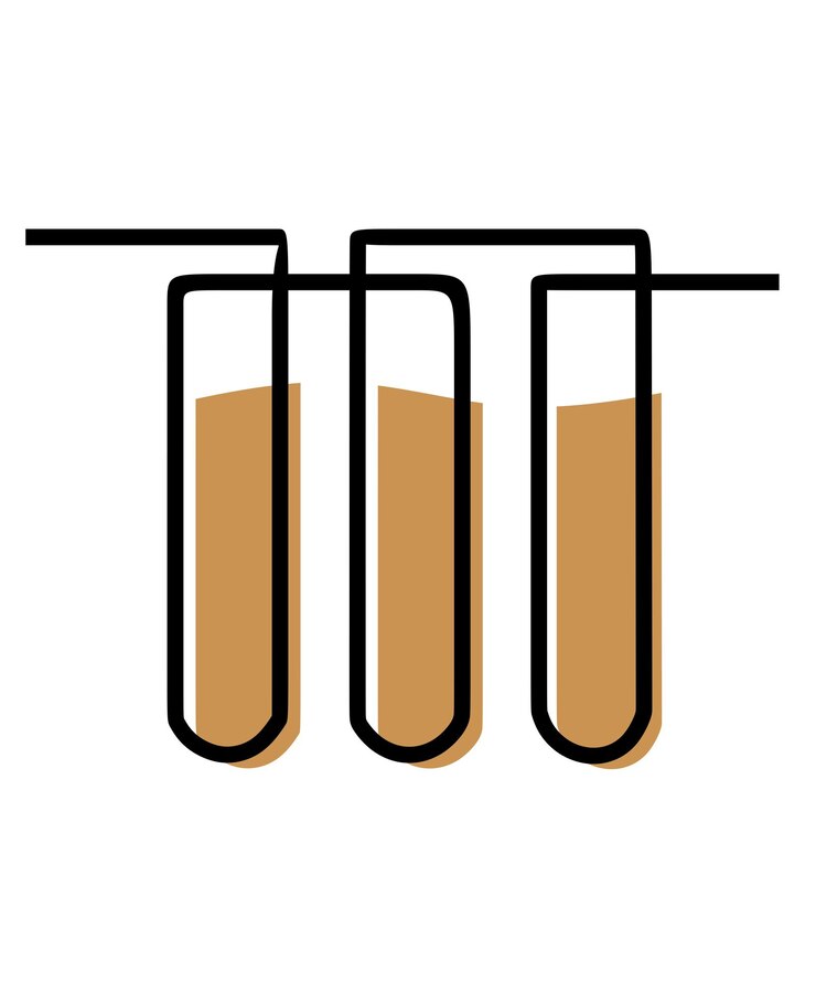 Vector pipeta laboratorio experimento vidrio en línea línea continua arte