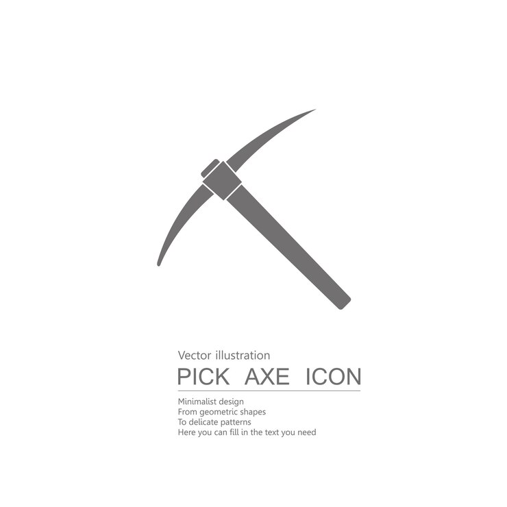 Vector piqueta dibujada por vectores. aislado sobre fondo blanco.