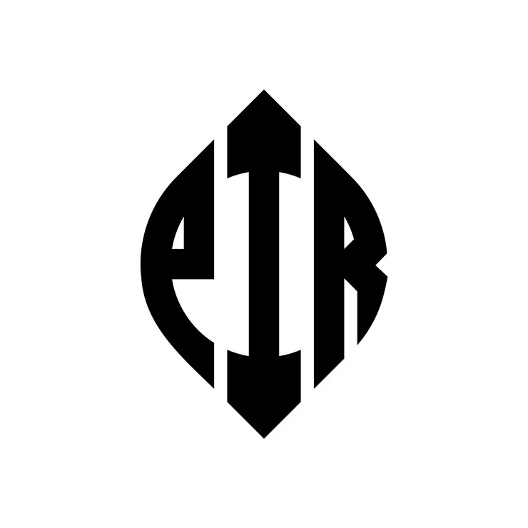 Vector pir diseño de logotipo de letra de círculo con forma de círculo y elipse pir letras de elipse con estilo tipográfico las tres iniciales forman un logotipo de círculo pir emblema de círculo monograma abstracto letra marca vector