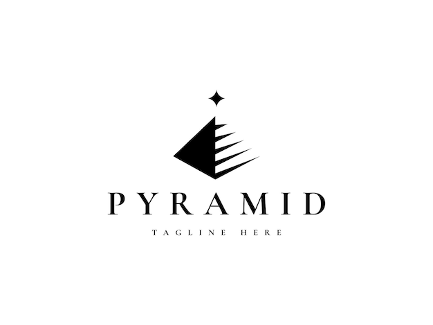 pirámide mínima con diseño de logotipo de estrella