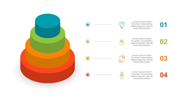 Pirámide vectorial flechas arriba infografía diagrama gráfico triángulo gráfico presentación Business timeline concepto con 4 partes