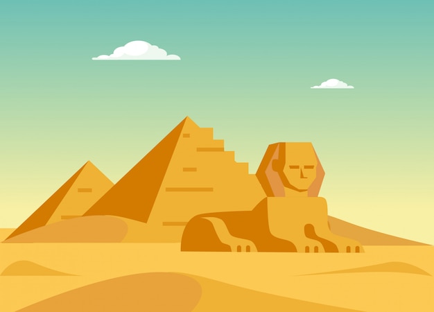 Pirámides y esfinge