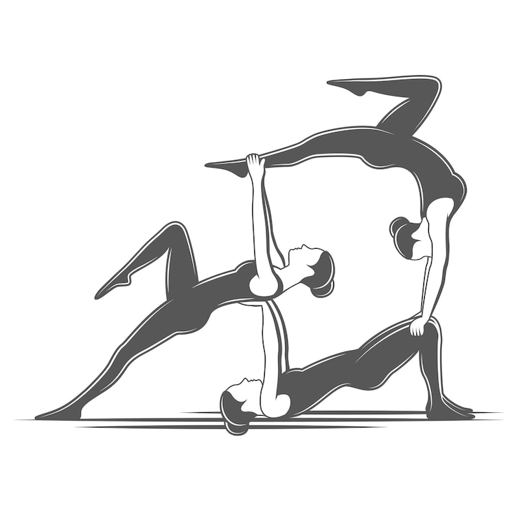 Vector pirámides humanas elemento de circo símbolos para logotipos y emblemas de diseño de circo ilustración vectorial