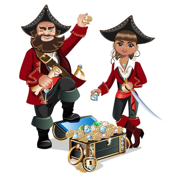 Pirata con cofre del tesoro