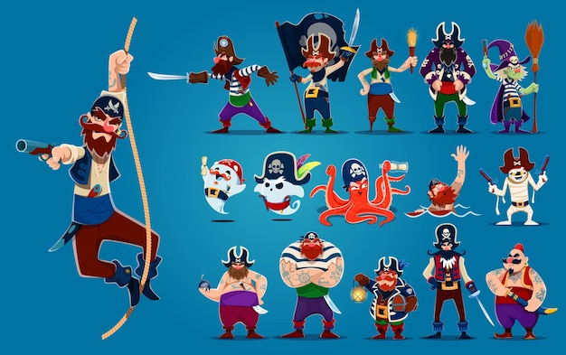 Piratas, corsarios, capitanes y personajes de marineros