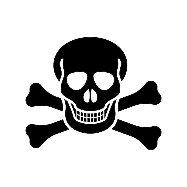 Pirate jolly roger es símbolo de peligro mortal