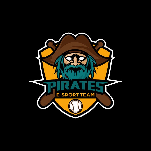 Vector pirates mascot sport esport logo design