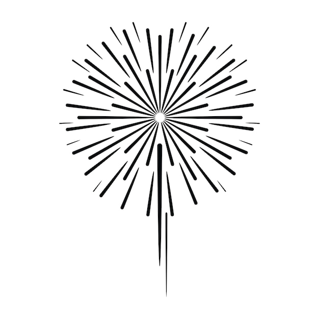 Pirotecnia Icono de fuegos artificiales Vector del logotipo realista con símbolos del festival Ilustración vectorial aislada