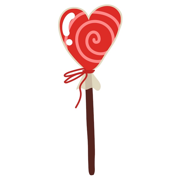 Piruleta en forma de corazón Feliz día de San Valentín Elemento de decoración del día de todos los enamorados Deliciosos dulces de comida
