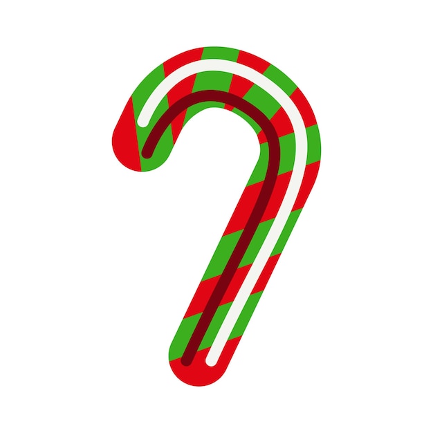 Piruleta de rayas sobre un fondo blanco Navidad trata simple ilustración vectorial