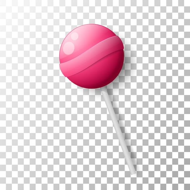 Piruleta rosa realista.