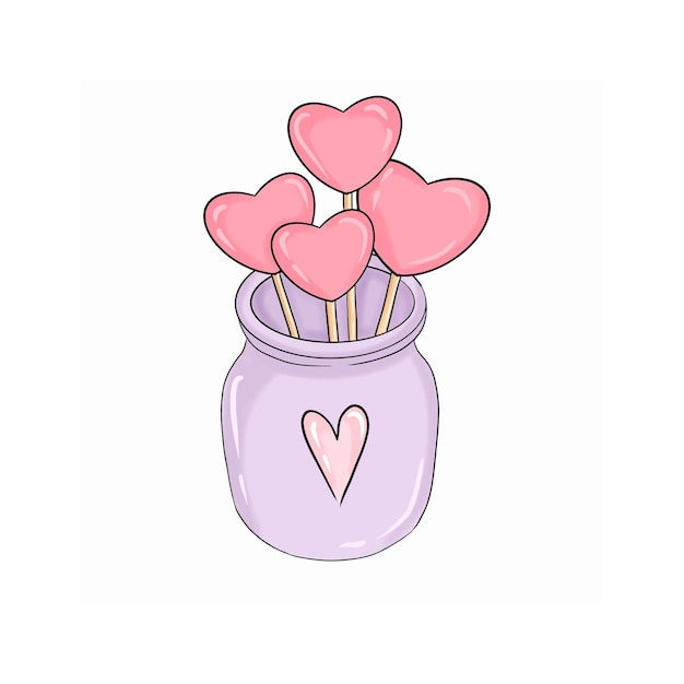 Piruletas de corazón rosa