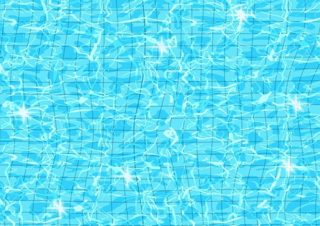 Vector piscina realista con superficie ondulada de agua.