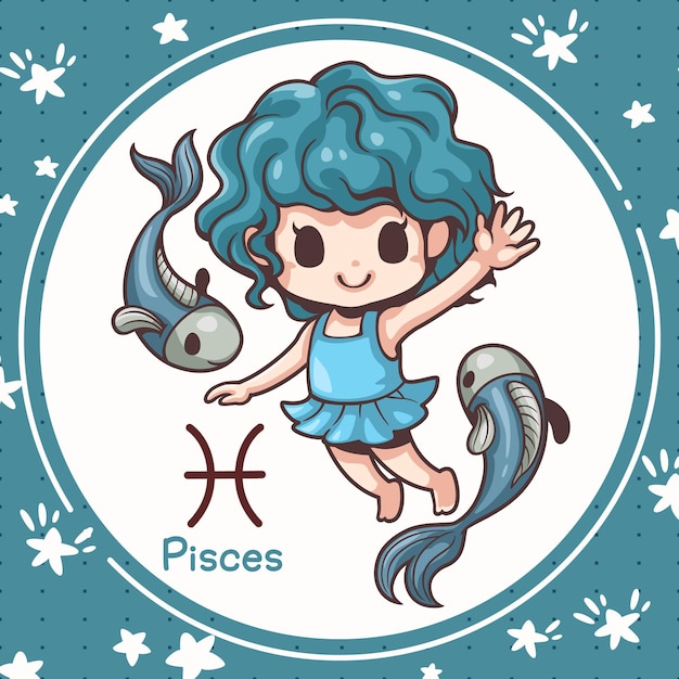 Piscis de dibujos animados lindo