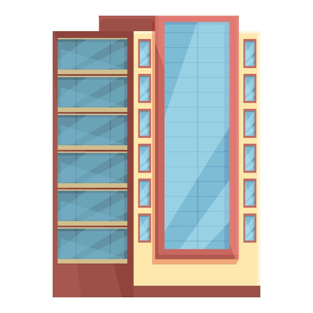 Vector piso icono de varios pisos vector de dibujos animados casa de la ciudad apartamento residencial