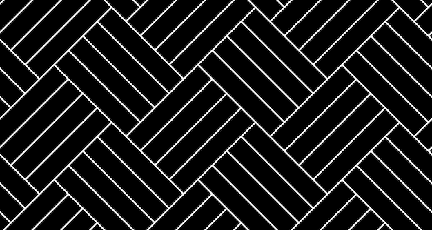 Piso de parquet de espiga cuádruple negro de patrones sin fisuras con paneles diagonales