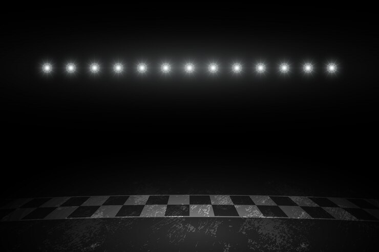 Vector pista de carreras línea de meta carreras de noche