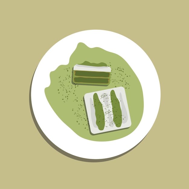 Pistacho tres leches cake ilustración vectorial especial de la cocina mexicana