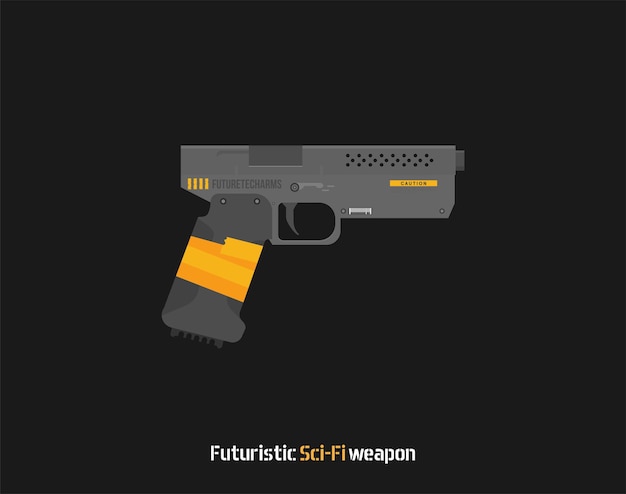 Vector pistola de ciencia ficción futurista vector plano arma pistola