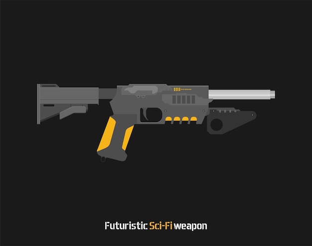 Pistola de ciencia ficción futurista vector plano Arma Pistola