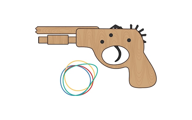 Pistola de goma para niños en vector