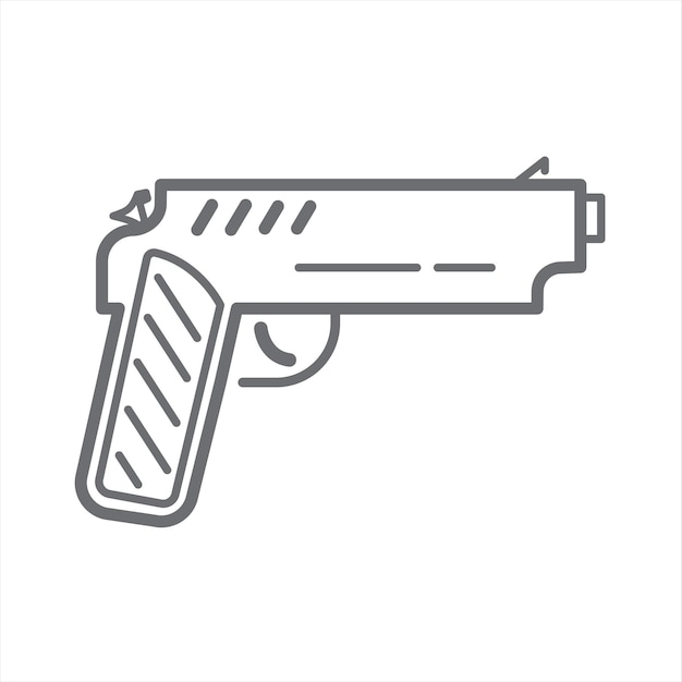 Pistola línea icono contorno vector símbolo ilustración pixel perfecto trazo editable