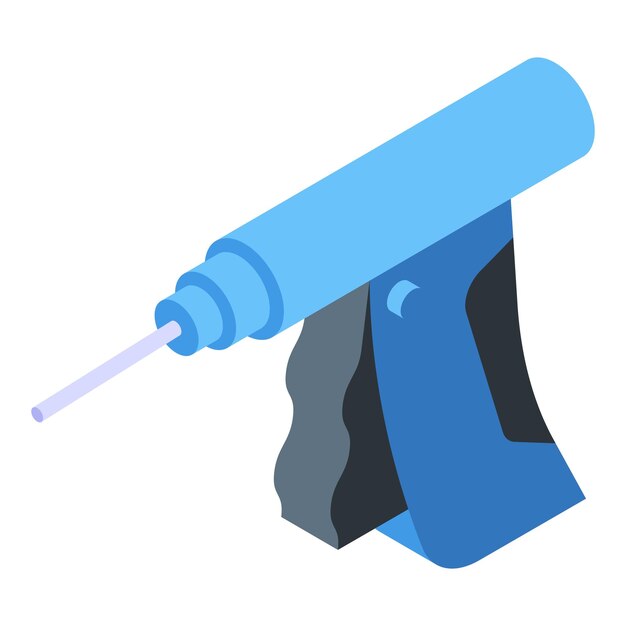Pistola de microchip para el icono de mascota Vector isométrico Dispositivo canino