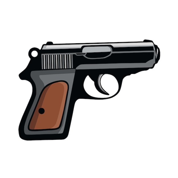 Vector pistola pistola arma arma tiro ilustración vectorial