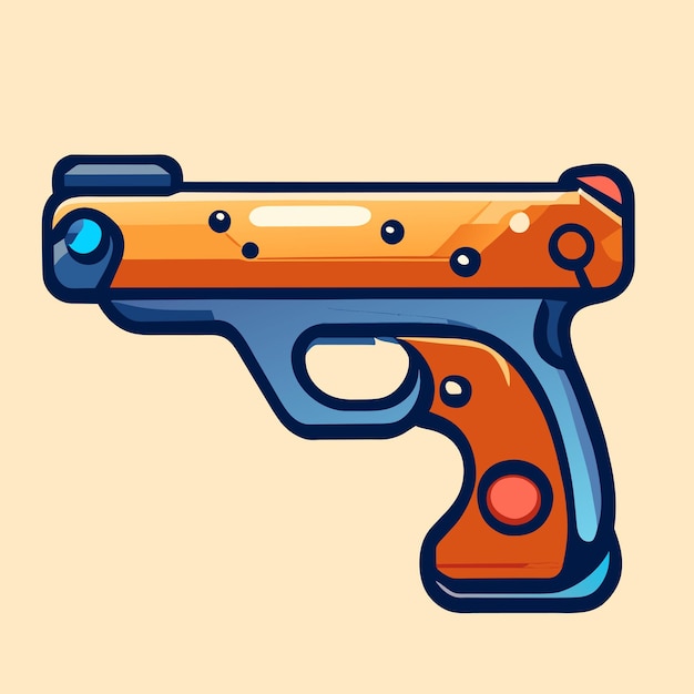 Vector pistola pistola dibujos animados vector icono ilustración objeto de vacaciones icono concepto aislado ilustración plana