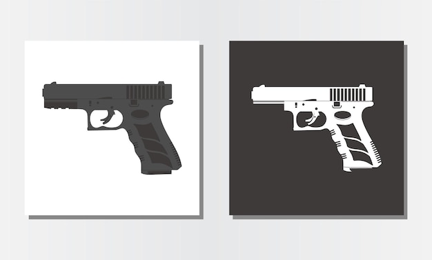 Pistola pistola tirador pistola vector icono logotipo diseño