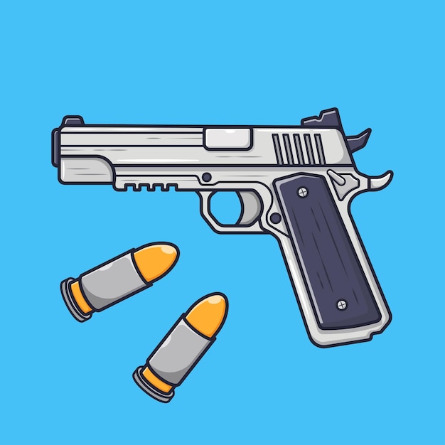 Pistola Postre Águila Equipo Militar Ilustración Vector Plano Icono Aislado