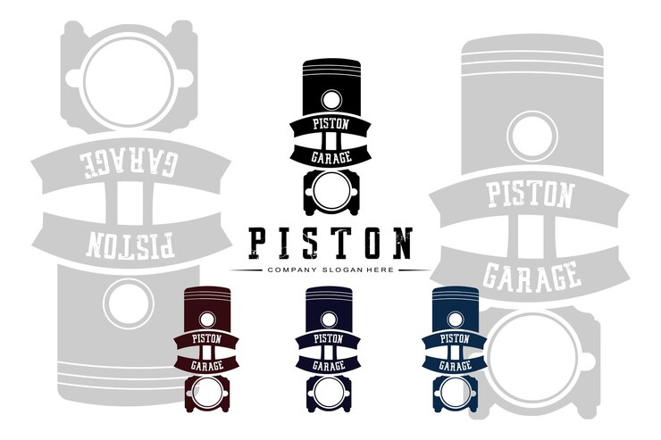Vector pistón logo vector vehículo taller ilustración diseño coche o motocicleta