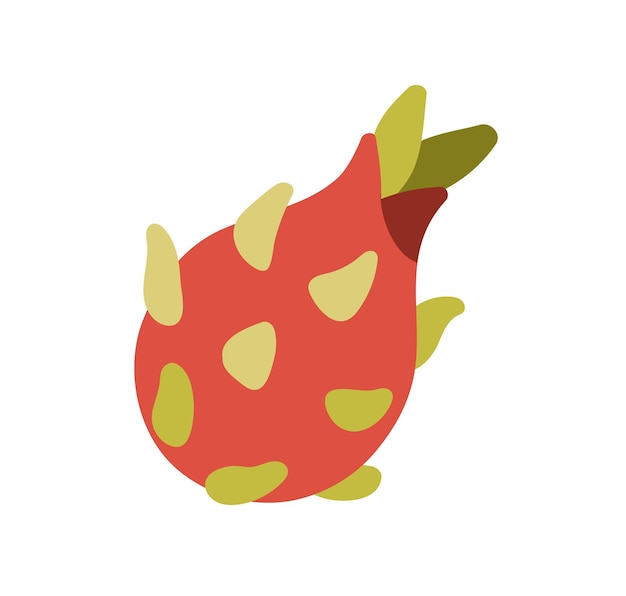 Pitaya de la fruta del dragón comida tropical exótica Fruto del dragón dulce y sano fresco maduro comer icono de pitahaya orgánico natural Ilustración vectorial gráfica plana aislada sobre fondo blanco