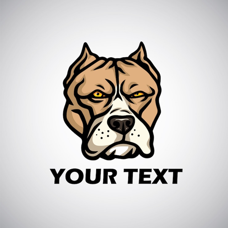 Vector pitbull head logo vector illustration icon emlem template