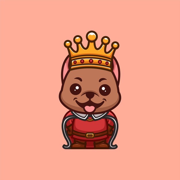 Pitbull King Cute Creative Kawaii Logotipo de mascota de dibujos animados