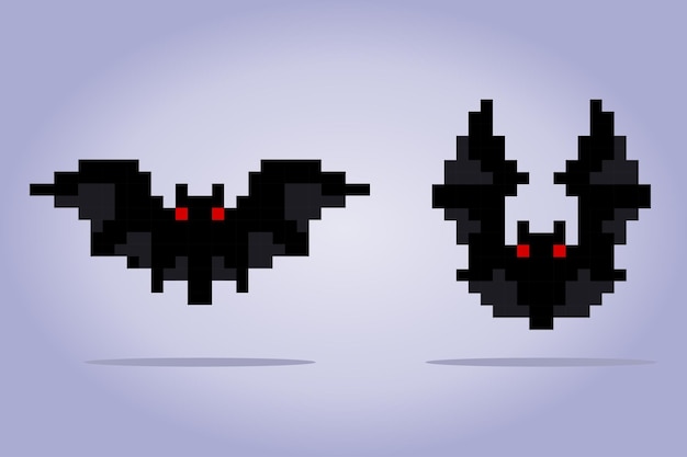 Pixel 8 bit bat Animal juego activos en ilustración vectorial