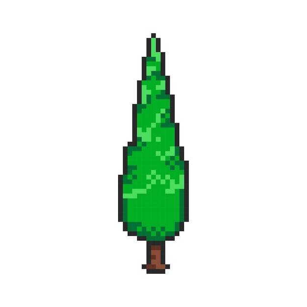 Vector pixel del árbol de thuja