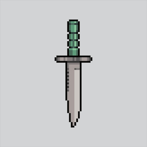 Pixel art Cuchillo de combate Cuchillo pixelado Cuchillo de combate Iconos de arma fondo pixelado para el juego