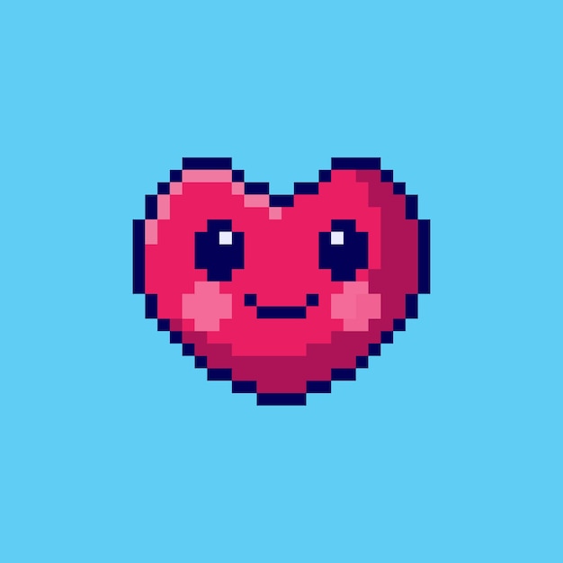 Pixel art diseño de activos del juego Cute Heart