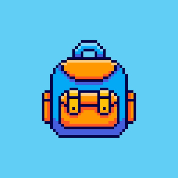 Pixel art diseño de activos de juego de mochila