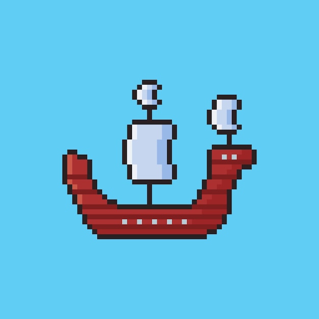 Pixel art Diseño de activos del juego Pirate Ship