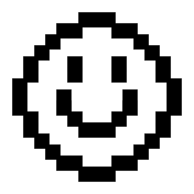 pixel art emoticon icono de sonrisa emoji de píxeles