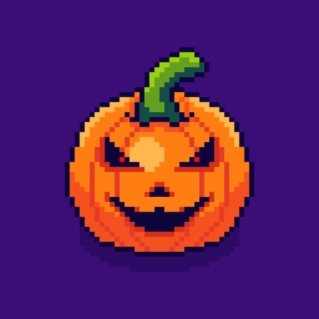 Pixel art espeluznante calabaza tema de Halloween diseño de activos del juego